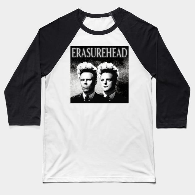 Erasurehead ))(( Erasure Eraserhead Mash-Up Baseball T-Shirt by darklordpug